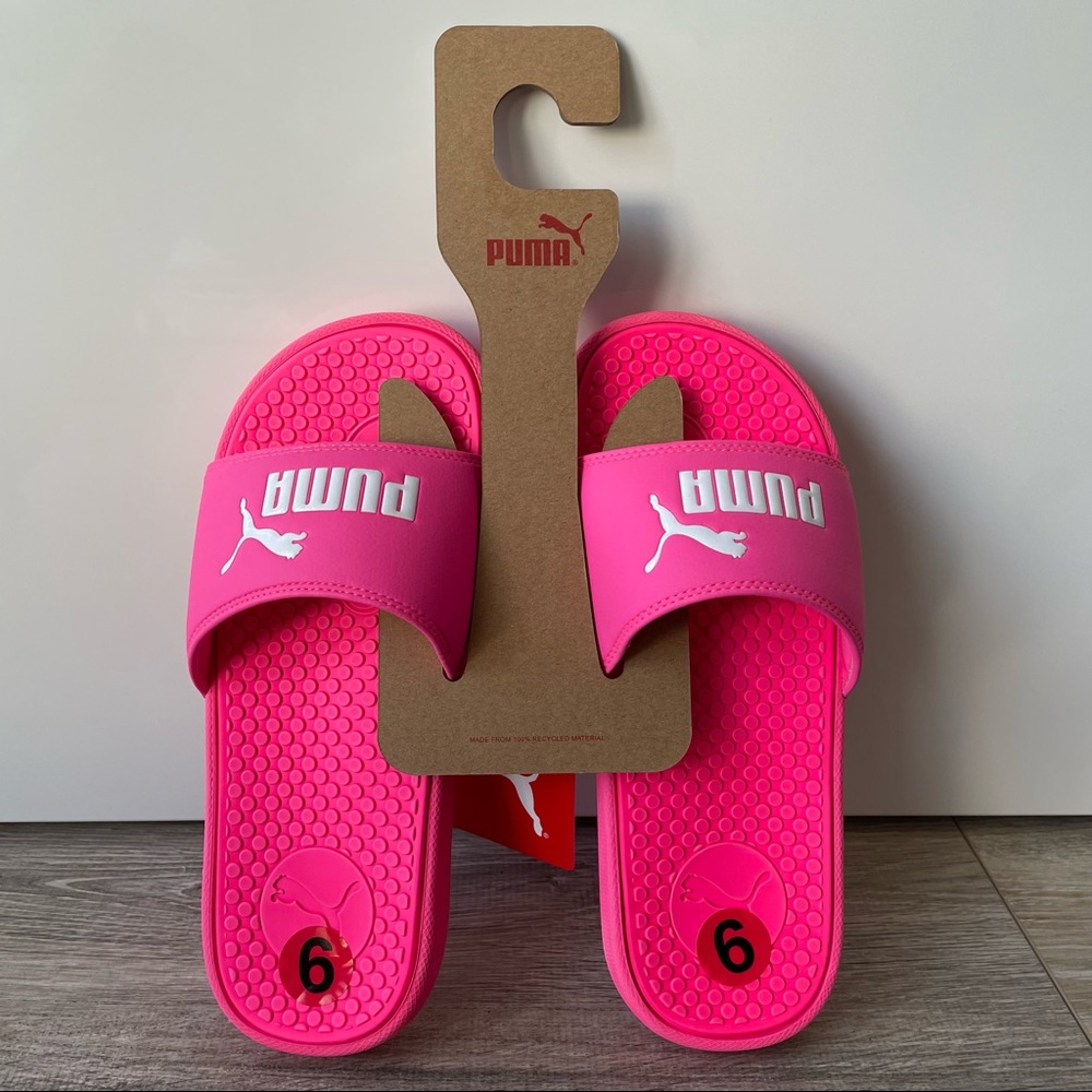 Puma Cool Cat Slides Knockout Pink Sandals NWT Size 6